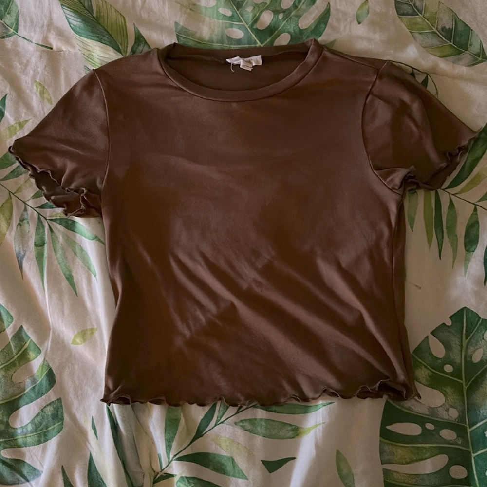 brown crop top